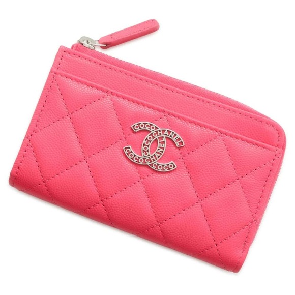Chanel Matelasse Coco Mark Caviar Skin Fragment Card Case Coin - Picture 1 of 6